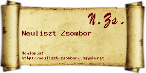 Neuliszt Zsombor névjegykártya